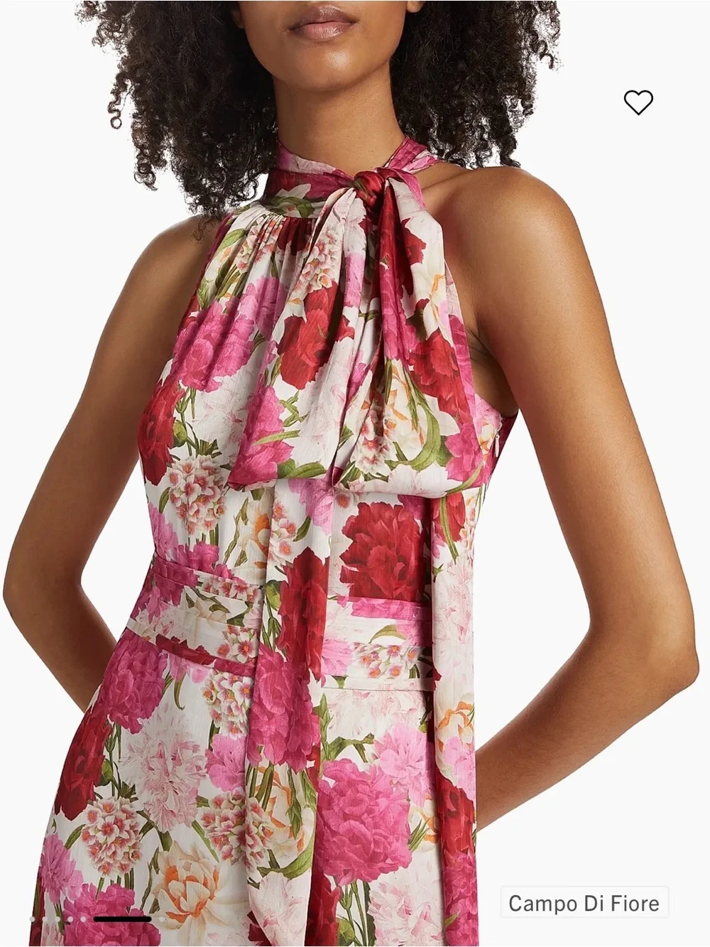 Sachin Babi Kayla Floral Crinkled Chiffon Halter Gown - Picture 4 of 5